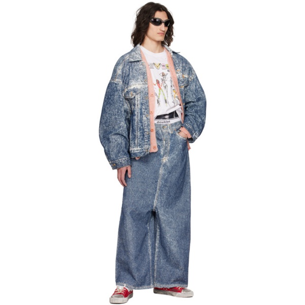  더블렛 Doublet Blue Acid Wash Jeans 241038M186000