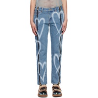 더블렛 Doublet Blue Zip-Up Jeans 222038F069003