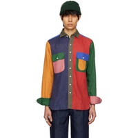 Drakes Multicolor Spread Collar Shirt 241488M192014