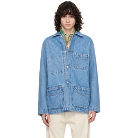 Drakes Blue Five-Pocket Denim Jacket 241488M177001