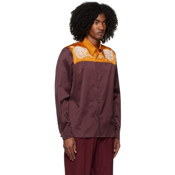  드리스 반 노튼 Dries Van Noten Purple & Orange Embroidered Shirt 231358M192025