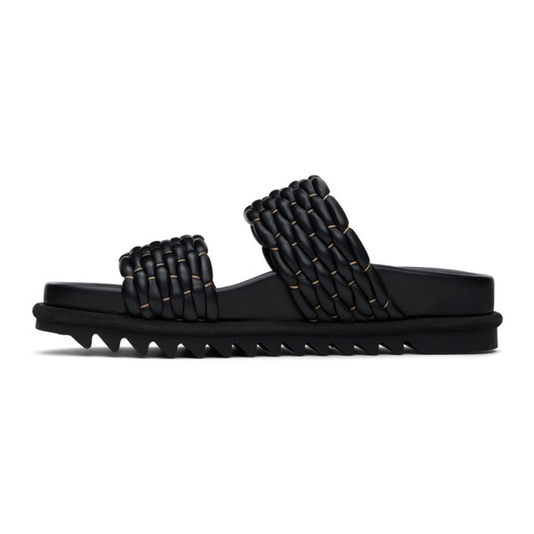  드리스 반 노튼 Dries Van Noten Black Leather Braided Sandals 241358F124006