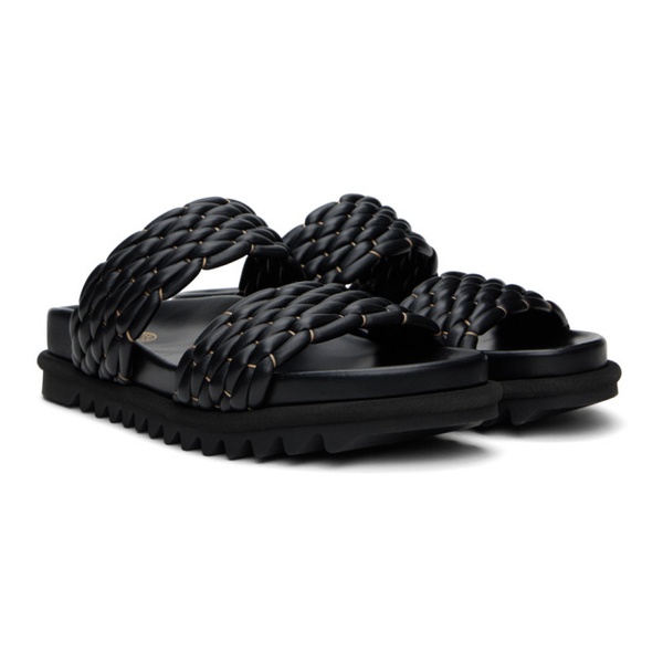  드리스 반 노튼 Dries Van Noten Black Leather Braided Sandals 241358F124006