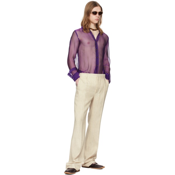  드리스 반 노튼 Dries Van Noten Purple Sheer Shirt 241358M192010