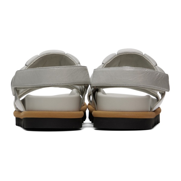  드리스 반 노튼 Dries Van Noten 오프화이트 Off-White Padded Leather Sandals 241358F124007