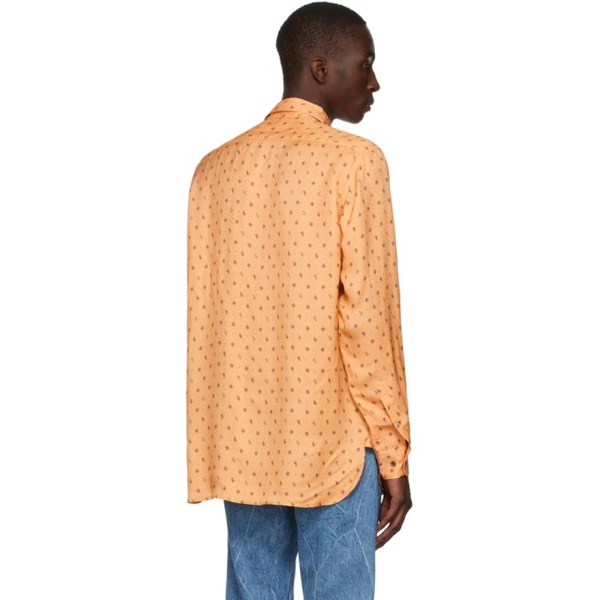  드리스 반 노튼 Dries Van Noten Orange Printed Shirt 212358M192005