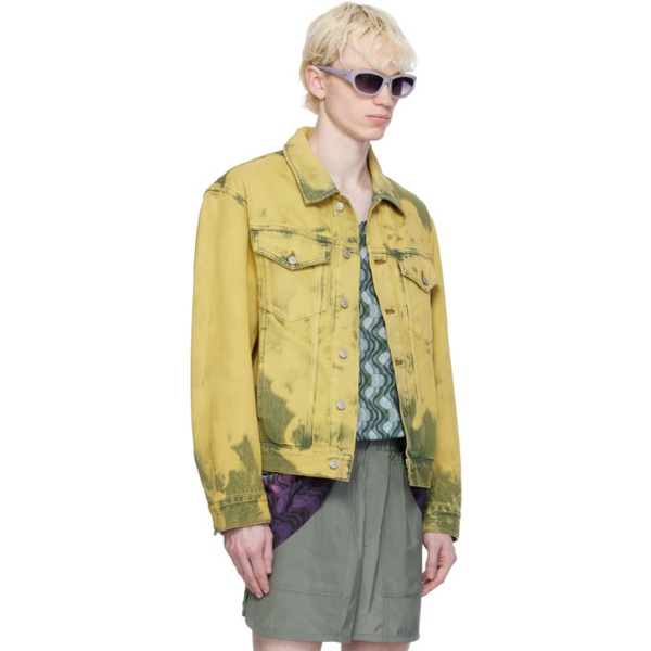  드리스 반 노튼 Dries Van Noten Green Garment-Dyed Denim Jacket 241358M177003