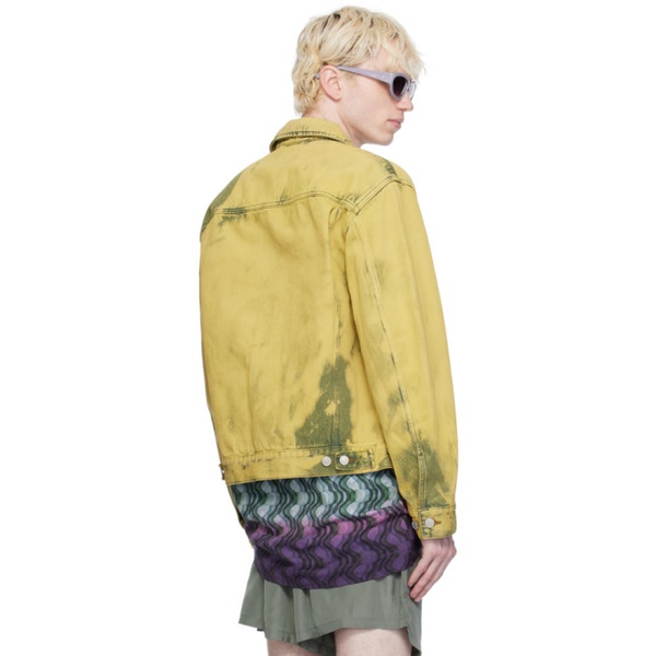  드리스 반 노튼 Dries Van Noten Green Garment-Dyed Denim Jacket 241358M177003