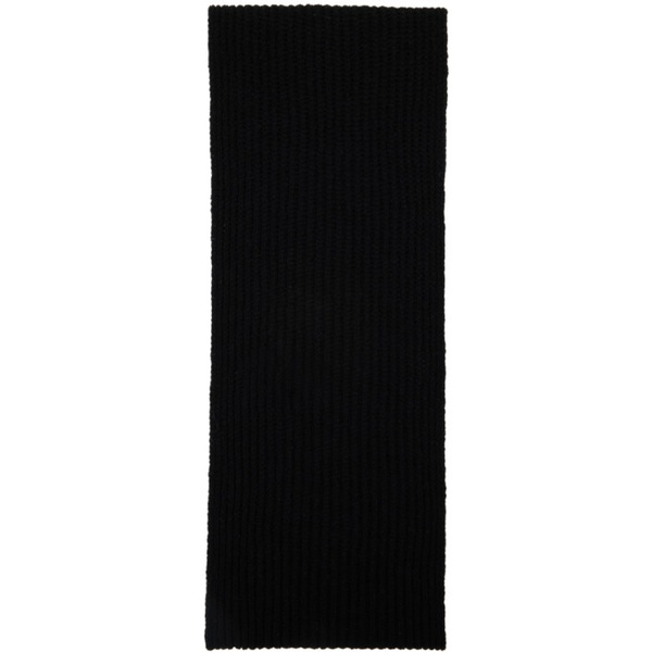  드리스 반 노튼 Dries Van Noten Black Ribbed Scarf 232358M150016