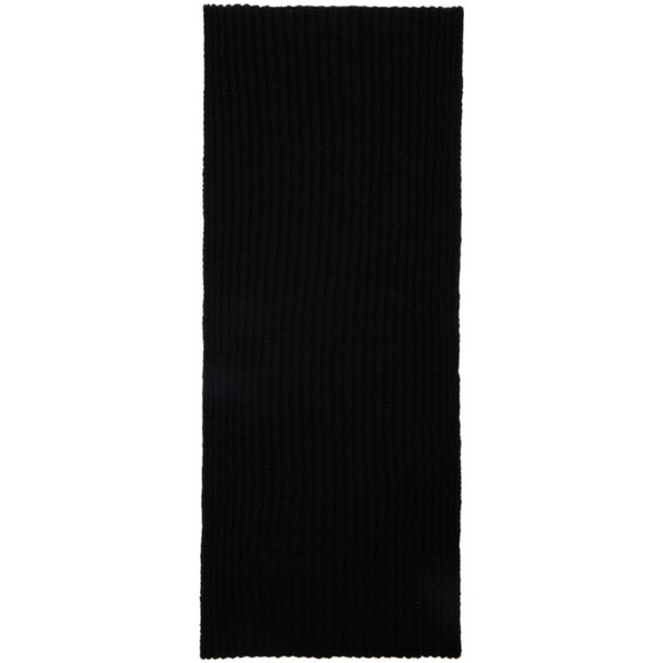  드리스 반 노튼 Dries Van Noten Black Ribbed Scarf 232358M150016