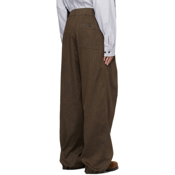  드리스 반 노튼 Dries Van Noten Brown Striped Trousers 232358M191001