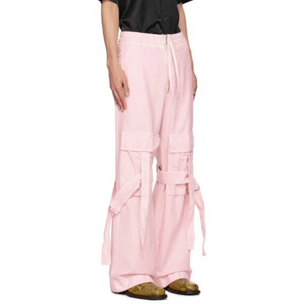  드리스 반 노튼 Dries Van Noten Pink Loose Strap Trousers 232358M191025