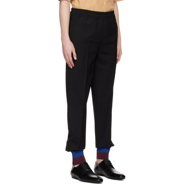  드리스 반 노튼 Dries Van Noten Black Striped Cuff Trousers 231358M191046