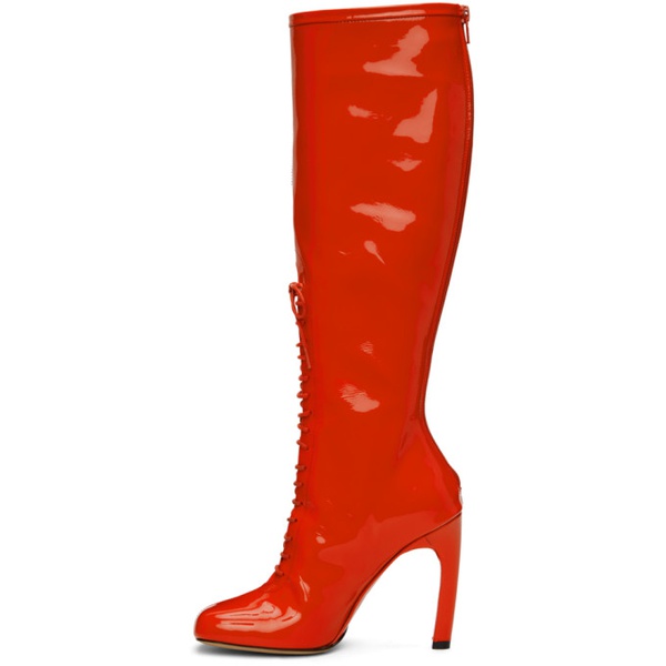  드리스 반 노튼 Dries Van Noten Red Lace-Up Tall Boots 222358F115010