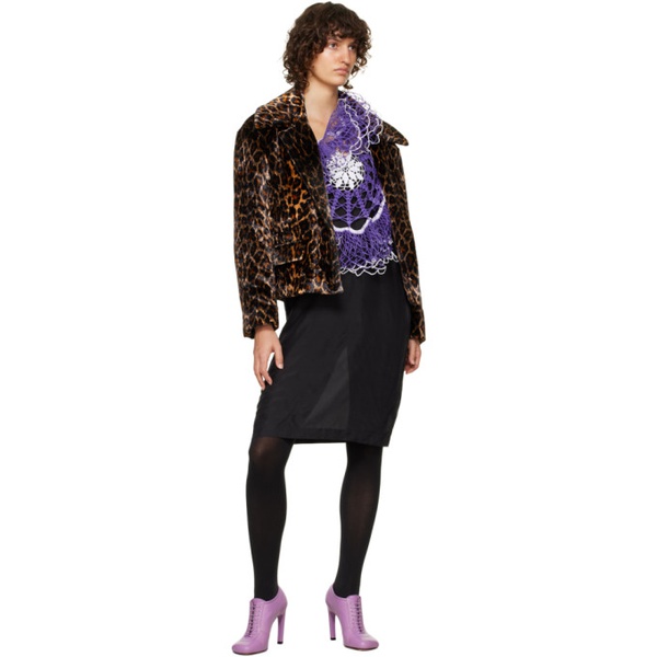  드리스 반 노튼 Dries Van Noten Purple Lace-Up Low Ankle Heels 222358F113012