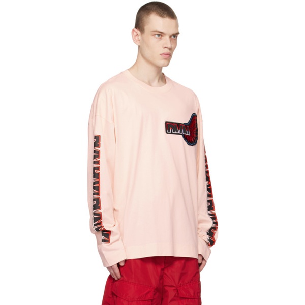  드리스 반 노튼 Dries Van Noten Pink Embroidered Long Sleeve T-Shirt 231358M213051
