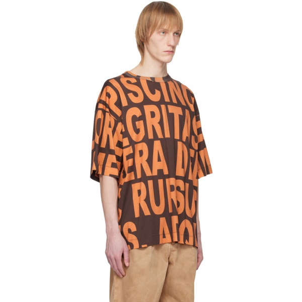  드리스 반 노튼 Dries Van Noten Brown Oversized T-Shirt 231358M213030
