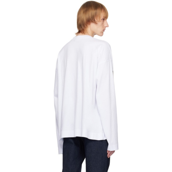  드리스 반 노튼 Dries Van Noten White Oversized Long Sleeve T-Shirt 231358M213054