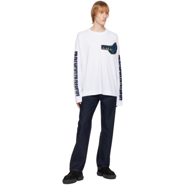  드리스 반 노튼 Dries Van Noten White Oversized Long Sleeve T-Shirt 231358M213054