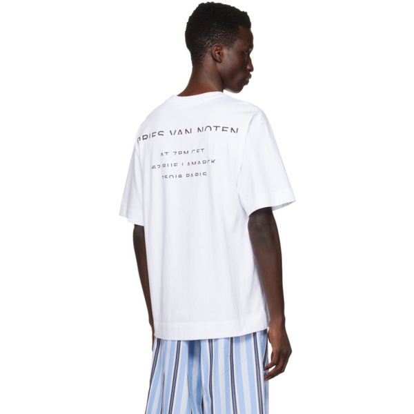  드리스 반 노튼 Dries Van Noten White Print T-Shirt 231358M213045