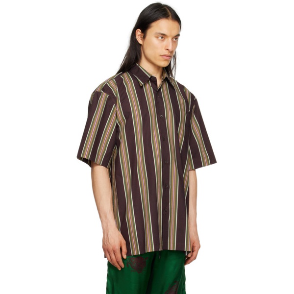  드리스 반 노튼 Dries Van Noten Burgundy Striped Shirt 231358M192073