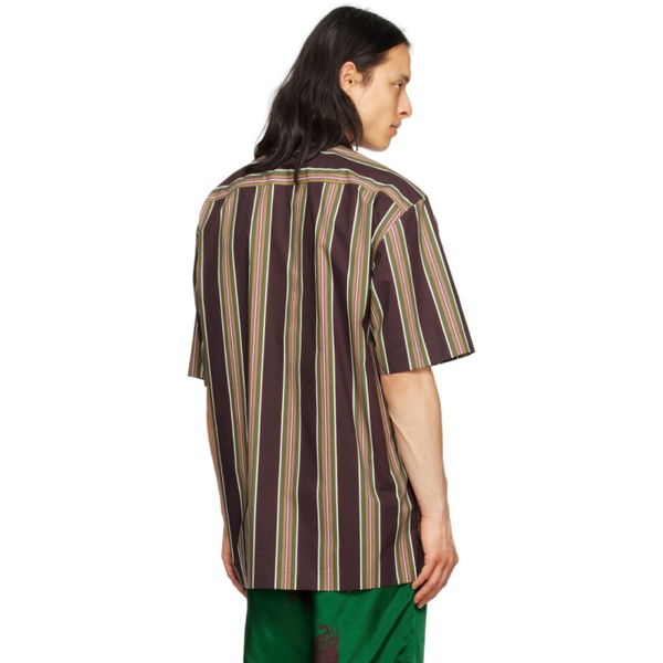 드리스 반 노튼 Dries Van Noten Burgundy Striped Shirt 231358M192073