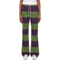 드리스 반 노튼 Dries Van Noten Green & Purple Striped Lounge Pants 241358F086003