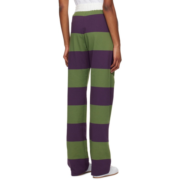 드리스 반 노튼 Dries Van Noten Green & Purple Striped Lounge Pants 241358F086003