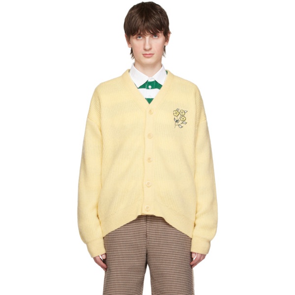  Droele De Monsieur Yellow Embroidered Cardigan 231572M200001