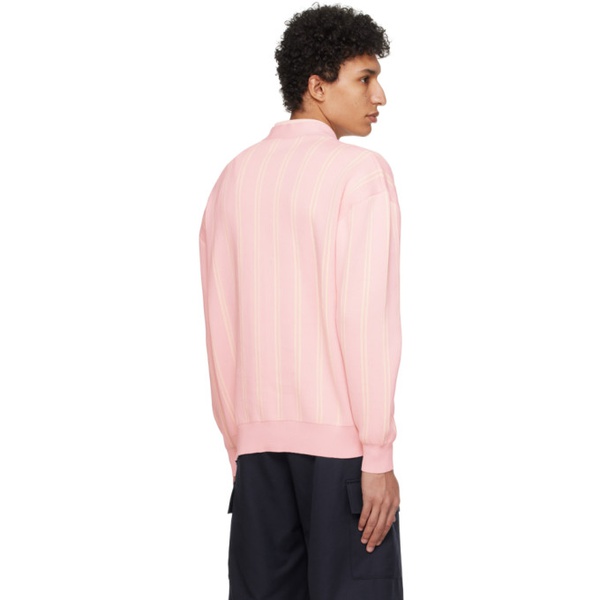  Droele De Monsieur Pink Le Cardigan Raye Cardigan 241572M200000