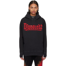 디스퀘어드2 Dsquared2 Black Printed Hoodie 231148M202008