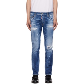 디스퀘어드2 Dsquared2 Blue Ripped Skater Jeans 232148M186002