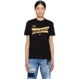 디스퀘어드2 Dsquared2 Black Printed T-Shirt 232148M213043