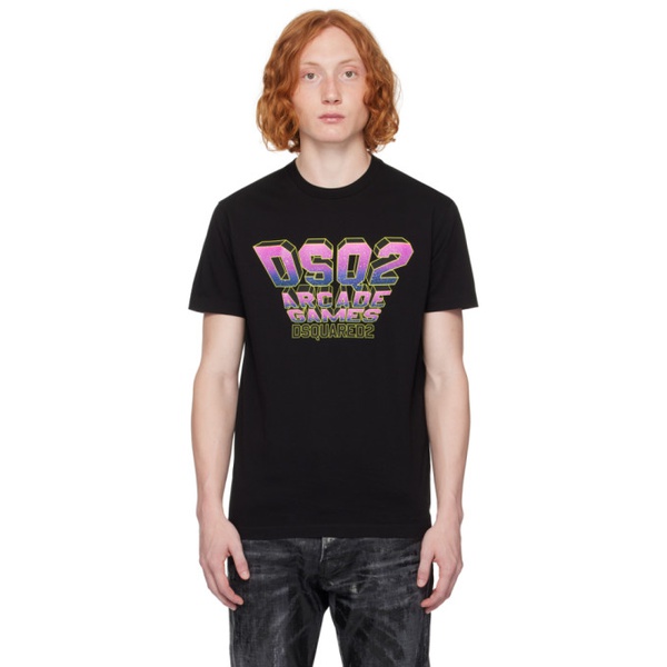  디스퀘어드2 Dsquared2 Black Arcade Games T-Shirt 232148M213021