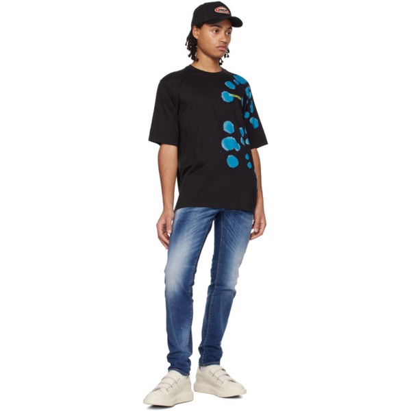  디스퀘어드2 Dsquared2 Black & Blue Goth Tie&Dyed Skater T-Shirt 231148M213020