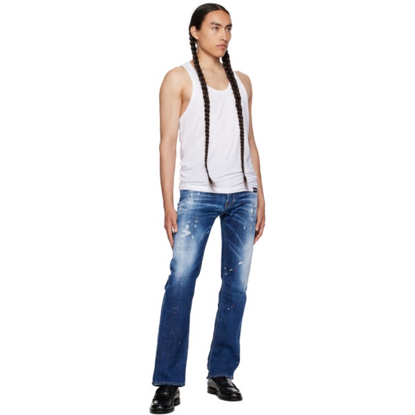  디스퀘어드2 Dsquared2 White Scoop Neck Tank Top 232148M214000