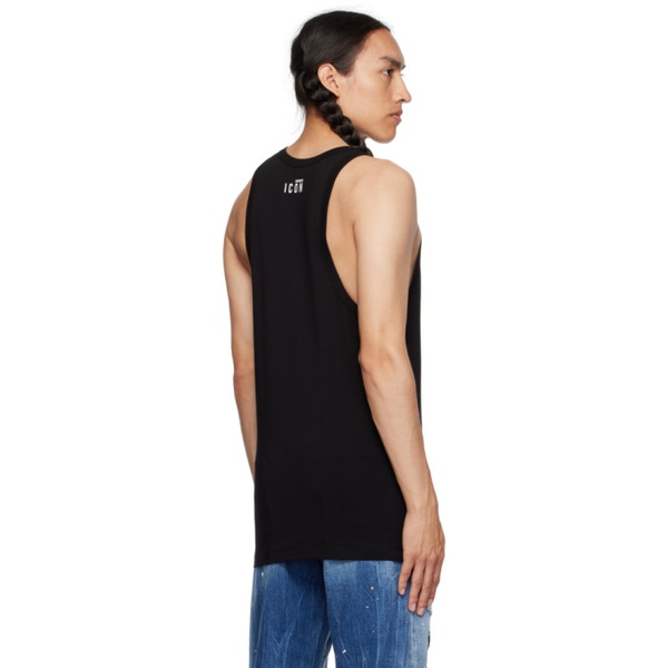  디스퀘어드2 Dsquared2 Black Scoop Neck Tank Top 232148M214001