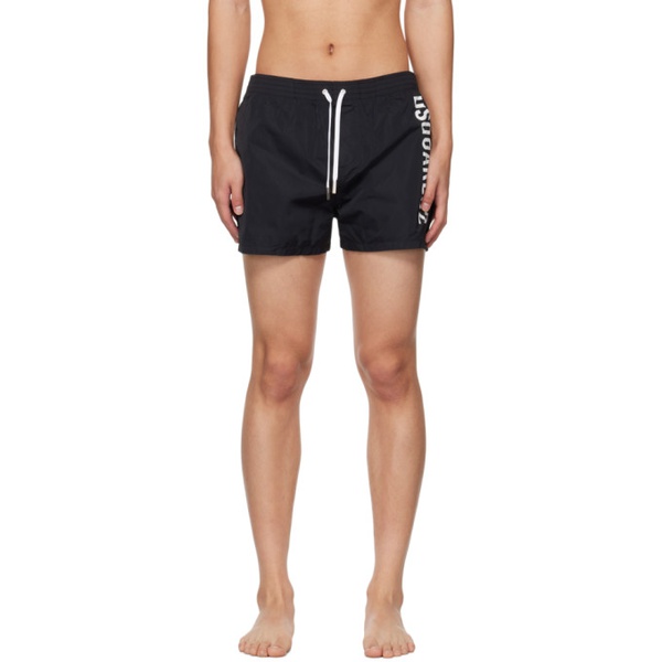 디스퀘어드2 Dsquared2 Black Printed Swim Shorts 231148M208001