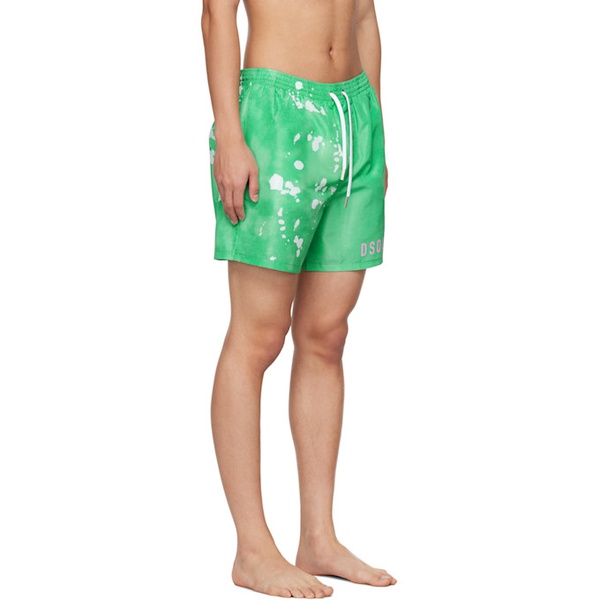  디스퀘어드2 Dsquared2 Green Bleached Swim Shorts 231148M208007
