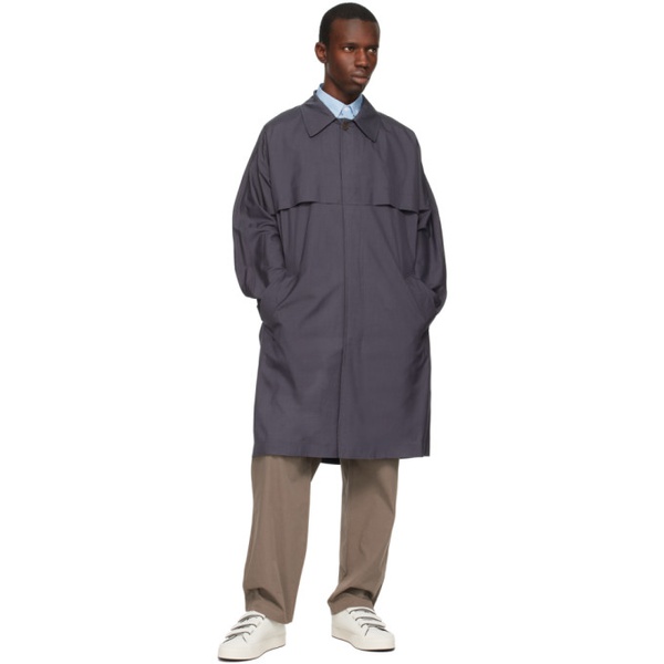  던힐 Dunhill Gray Spread Collar Coat 231443M176001