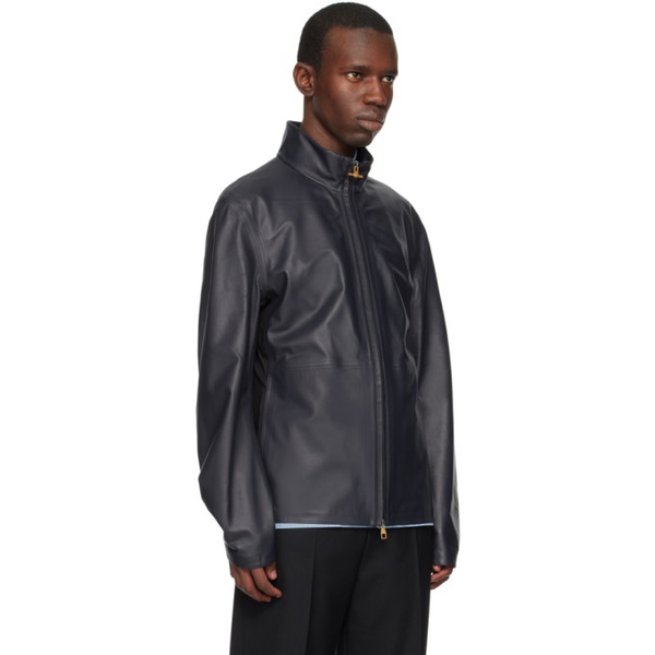  던힐 Dunhill Black Performance Leather Jacket 231443M181001