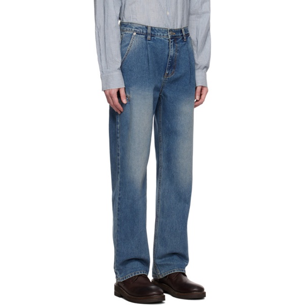  Dunst Blue Pleated Jeans 232965M186002