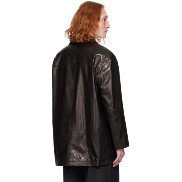  Dunst Black Half Leather Jacket 241965M181001
