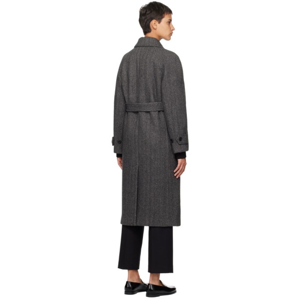  Dunst Gray Belted Coat 232965F059001
