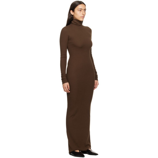  EETERNE Brown Turtleneck Maxi Dress 232910F055002