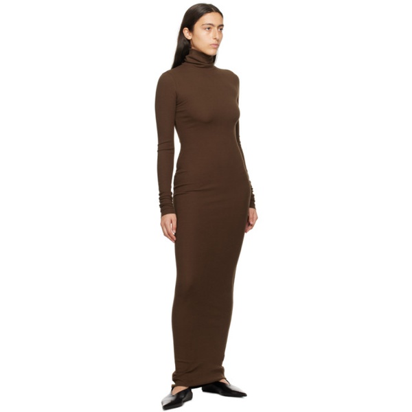  EETERNE Brown Turtleneck Maxi Dress 232910F055002