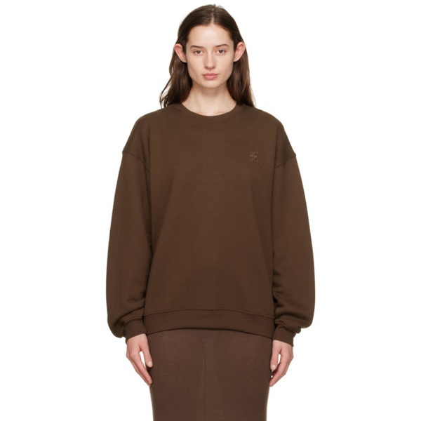  EETERNE Brown Oversized Sweatshirt 241910F098002