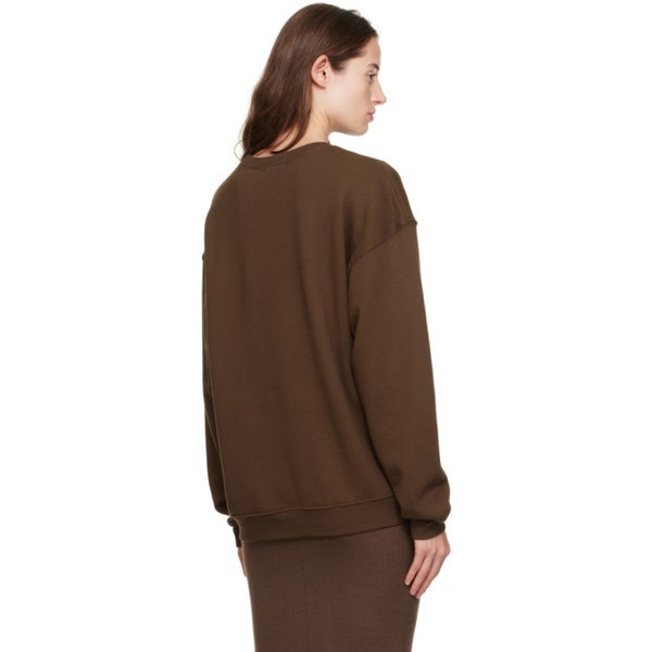  EETERNE Brown Oversized Sweatshirt 241910F098002
