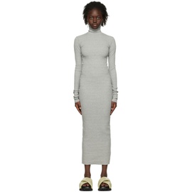 EETERNE Gray Long Sleeve Maxi Dress 231910F055004