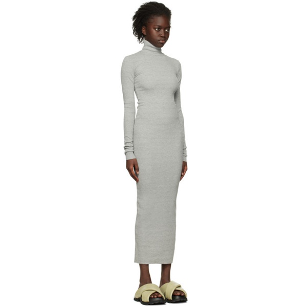  EETERNE Gray Long Sleeve Maxi Dress 231910F055004